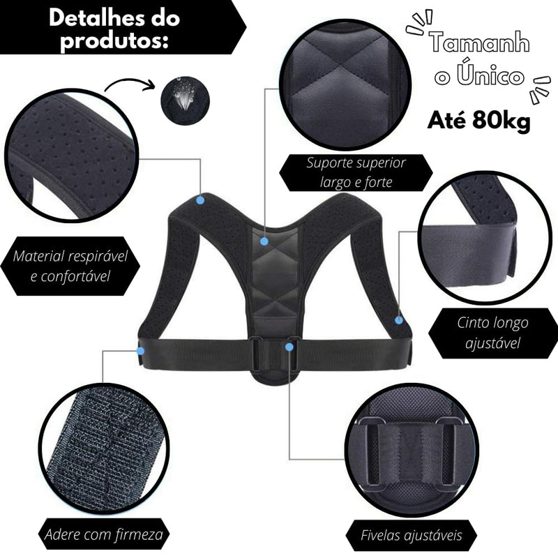 PostureLuxury - Colete Corretor Postural Unissex Ajustável