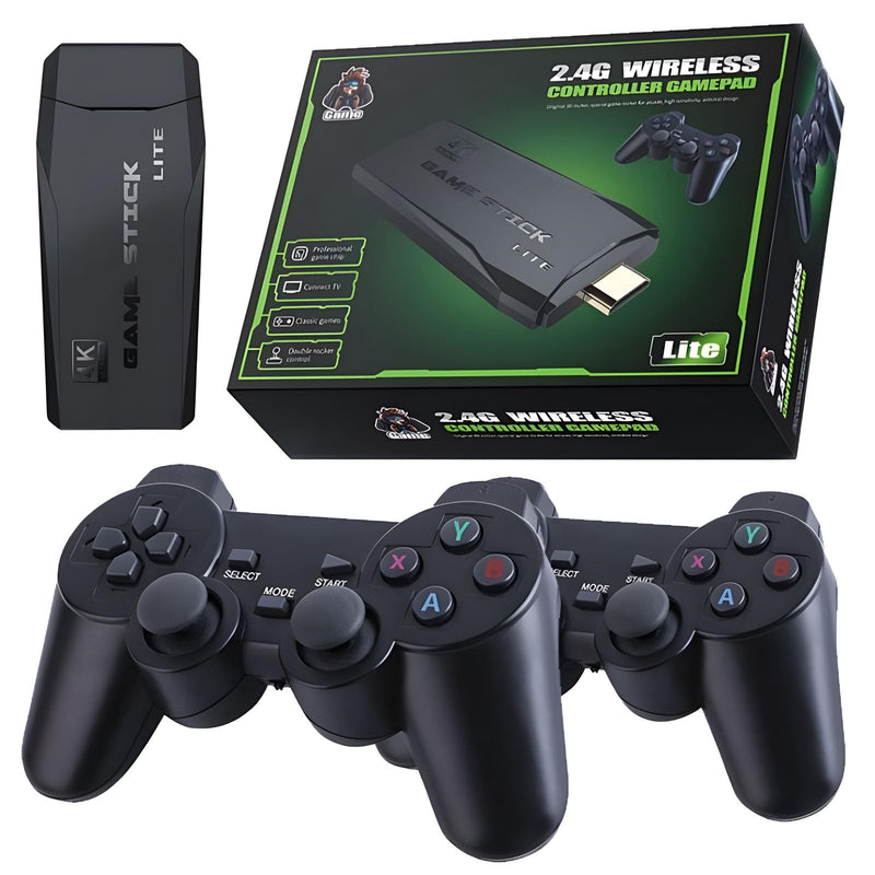 GAME STICK 4K ORIGINAL VERSÃO ATUALIZADA 11 MIL JOGOS com 2 controles sem fio